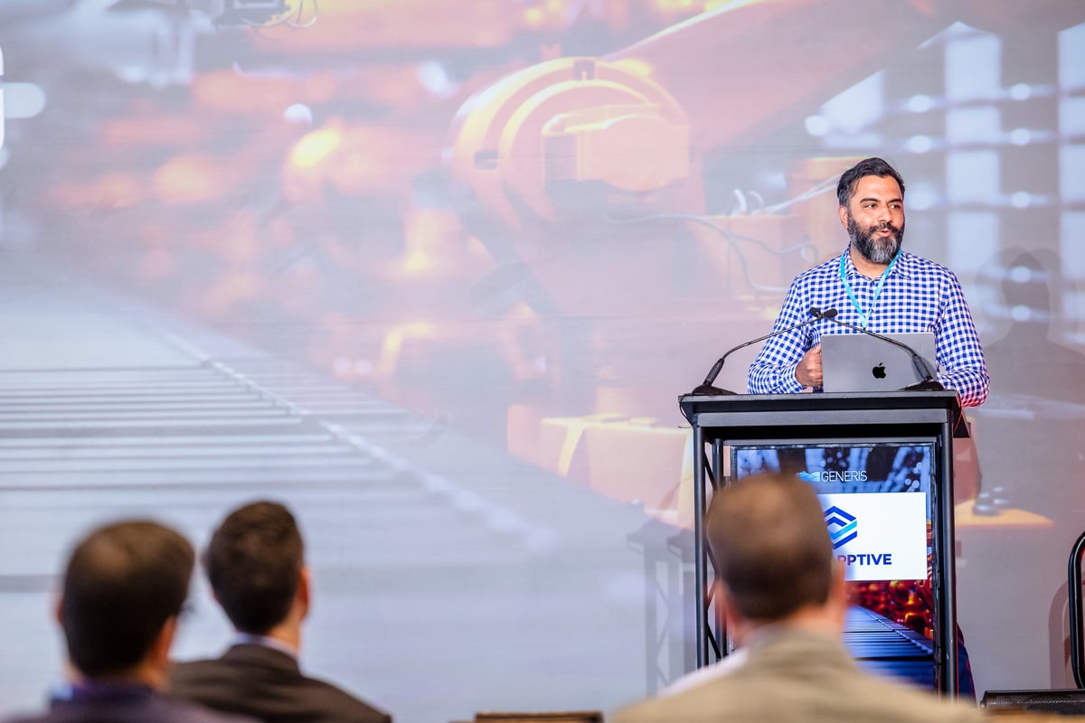 Sri Karthik, EVP, Connected Worker Solutions from Innovapptive speaking at the 2024 American Manufacturing Summit