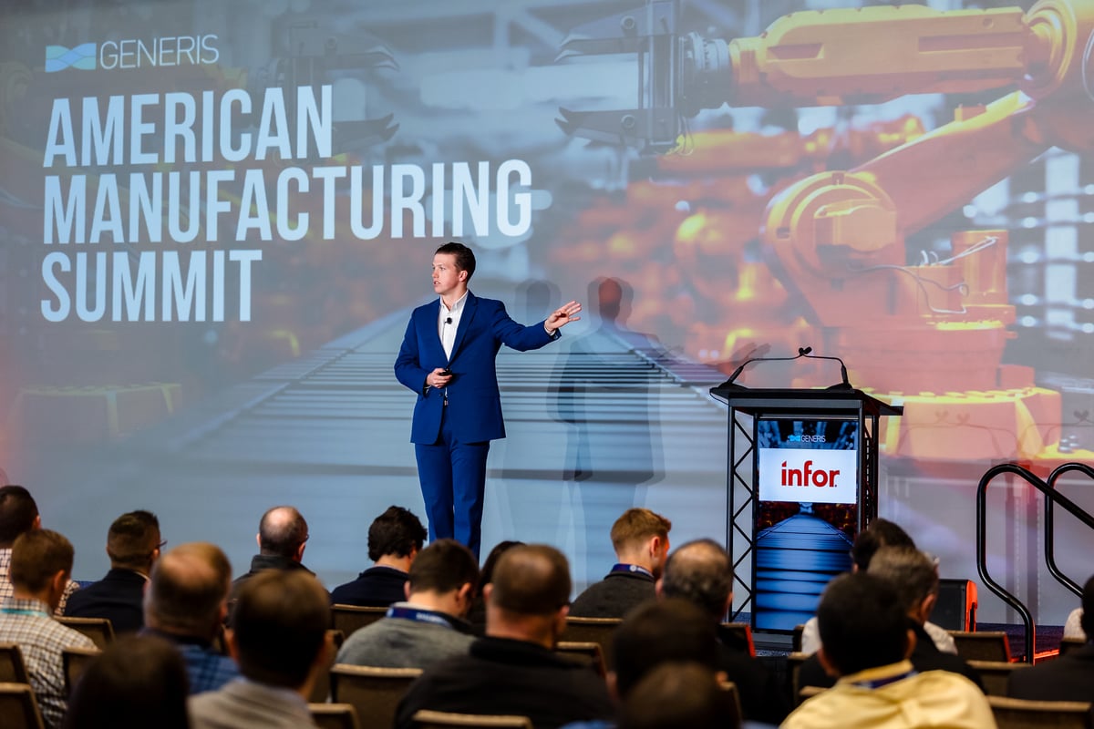 Max Fisher, Product Manager, Platform Technology Group from Infor speaking at the American Manufacturing Summit