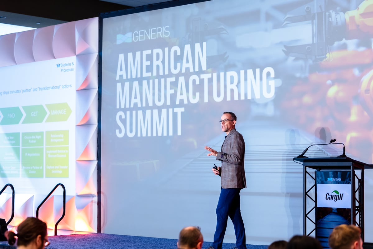 Steve Marshall, VP, Engineering and Data Sciences Leader from Cargill, leading a plenary at the American Manufacturing Summit